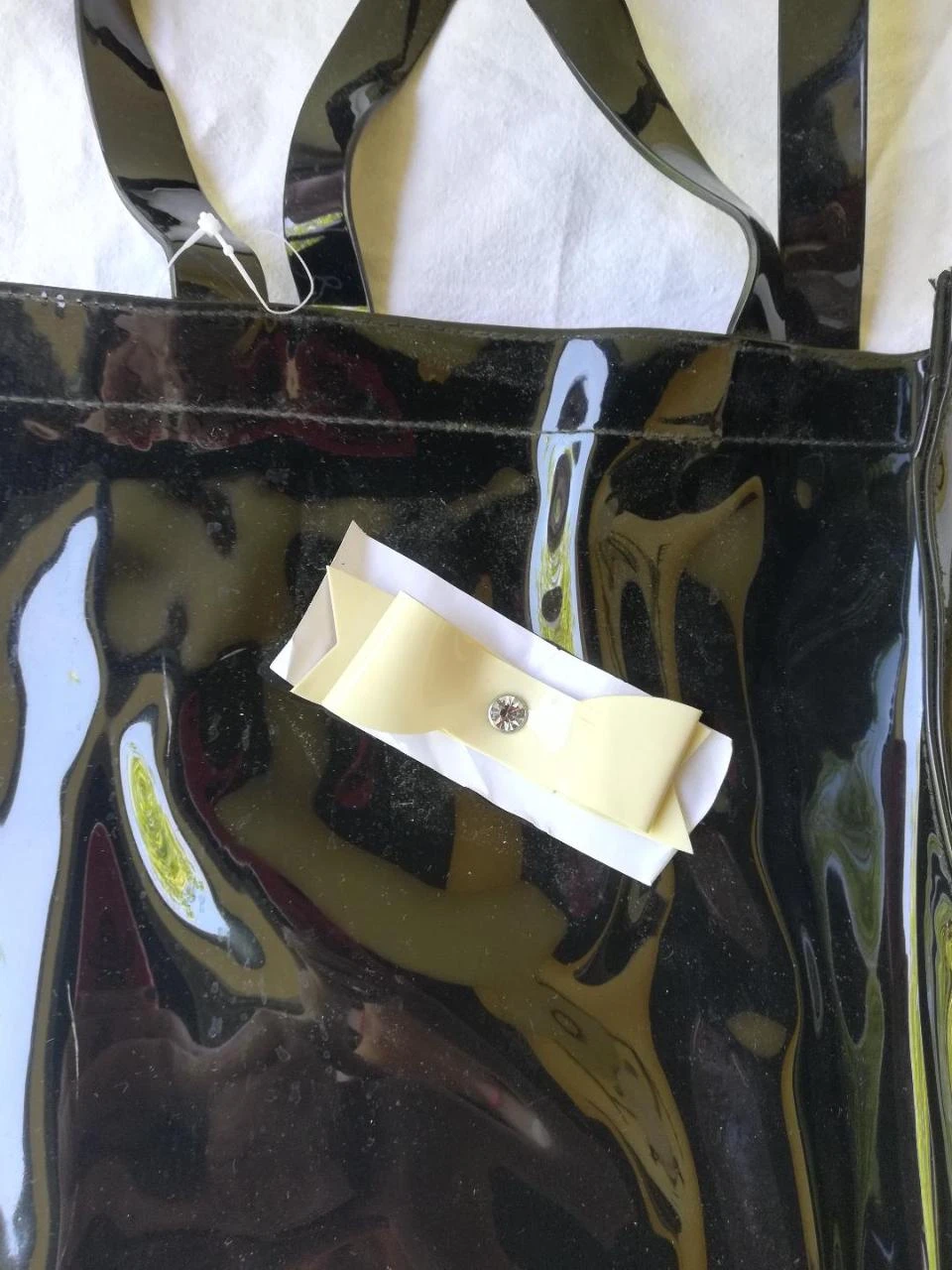 Lote rígido de Bolso tipo tote (o bolsa de playa...) abierta + su Neceser en PVC – photo 6